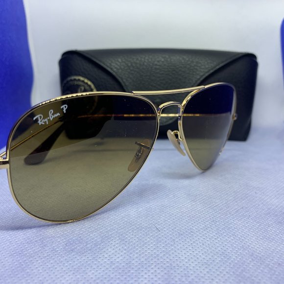Ray Ban Aviator Large Metal 001/M2 Gold Sunglasses 58/14 135mm 3P POLARIZED